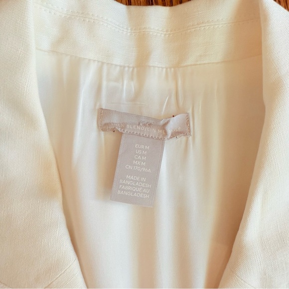 H & M Sleeveless White Double-Breasted Dress with tie belt size Medium - Picture 4 of 4